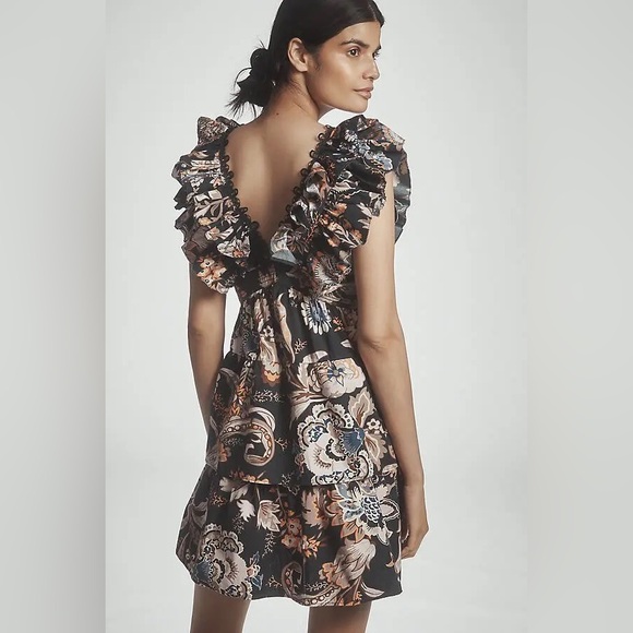 NWT Anthropologie Sleeveless Ruffled A-Line Mini Dress | Size XL - Picture 3 of 14